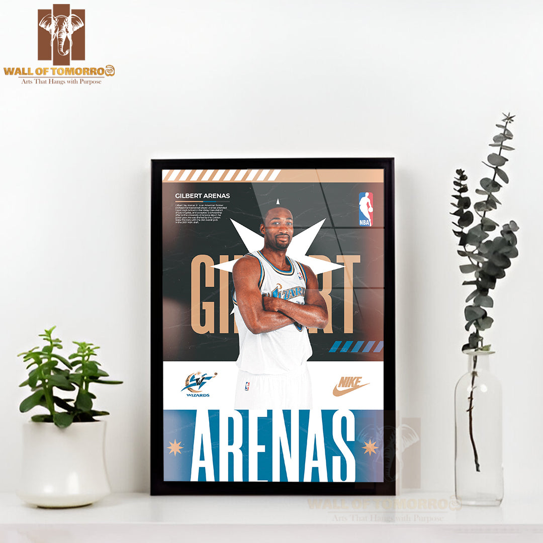 Famous Basketball Team Player Sports High Quality Glass Frame Wall Décor