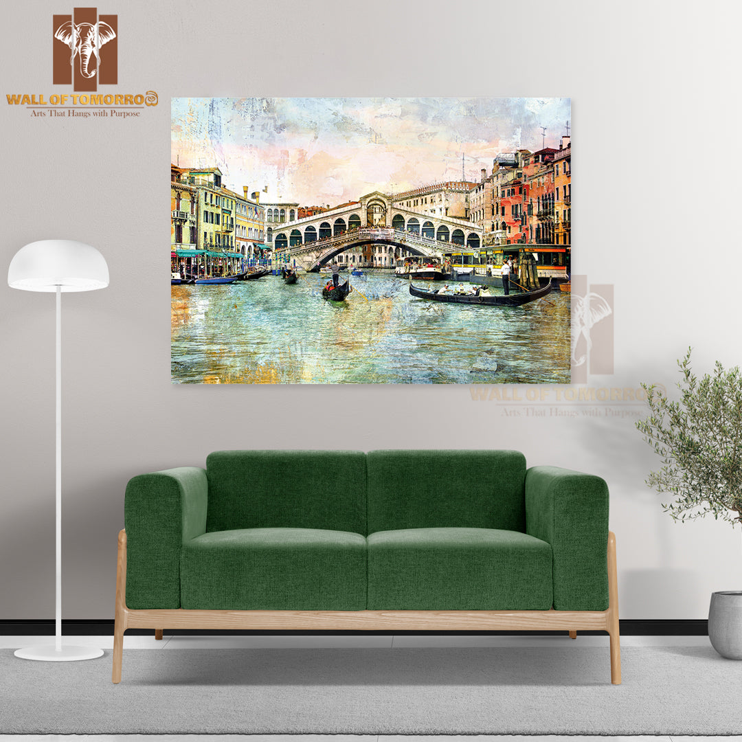Rialto Bridge Venetian Picture High Quality Unframed Poster Print & Waterproof Poster Print Wall Décor