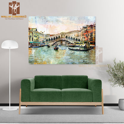 Rialto Bridge Venetian Picture High Quality Unframed Poster Print & Waterproof Poster Print Wall Décor