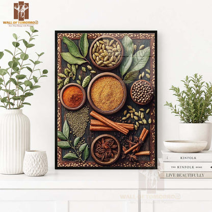 Sri Lankan Spice Kitchen High Quality Glass Frame Wall Décor