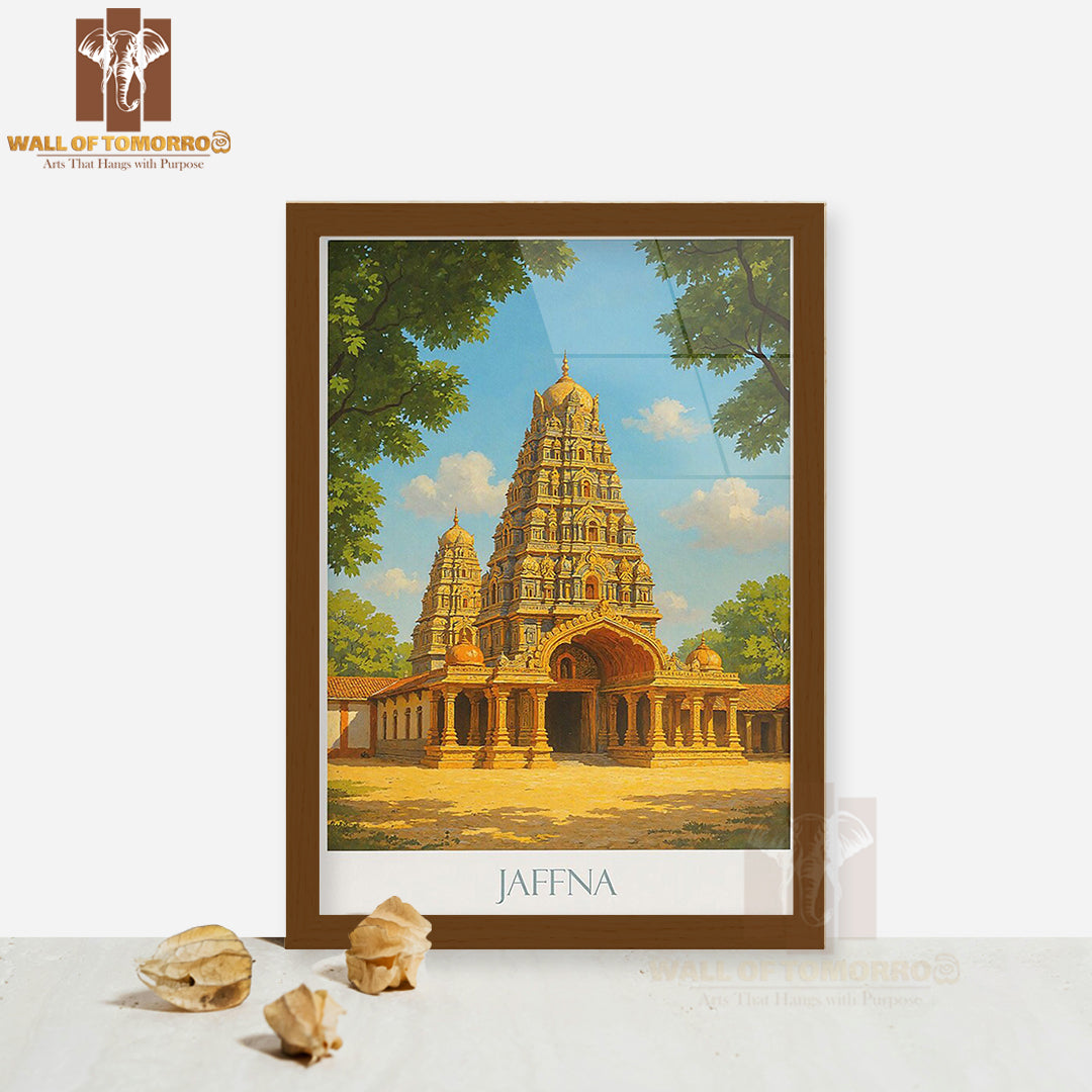 Jaffna Sri Lanka Temple, Kovil High Quality Glass Frame Wall Décor