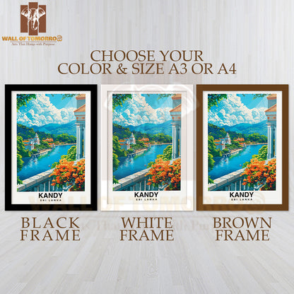 Kandy, Sri Lanka Travel High Quality Glass Frame Wall Décor