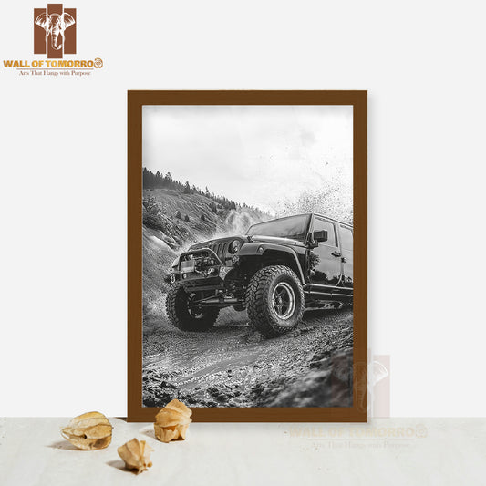 Black Titan Jeep High Quality Glass Frame Wall Décor