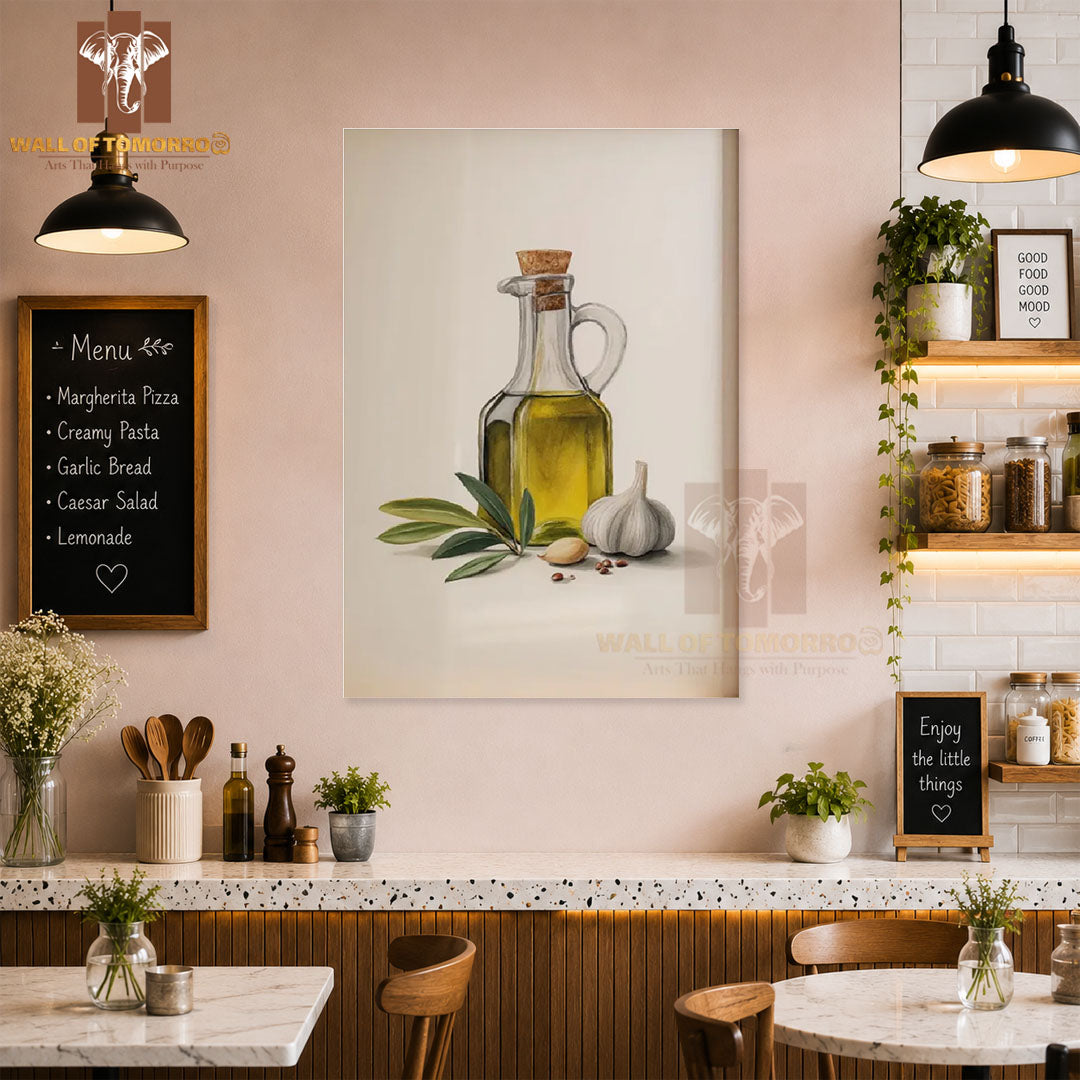 Olive Oil & Garlic Kitchen & Restaurant High Quality Unframed Poster Print & Waterproof Poster Print Wall Décor in Sri Lanka