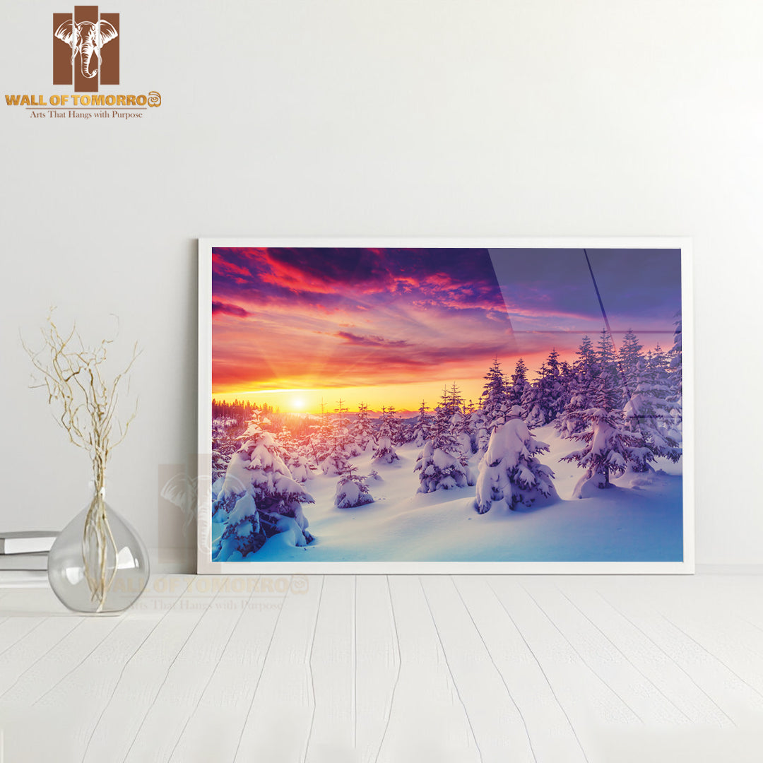 Fantastic Evening Landscape Glowing by Sunlight High Quality Unframed Poster Print & Waterproof Poster Print Wall Décor