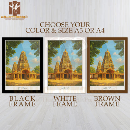 Jaffna Sri Lanka Temple, Kovil High Quality Glass Frame Wall Décor