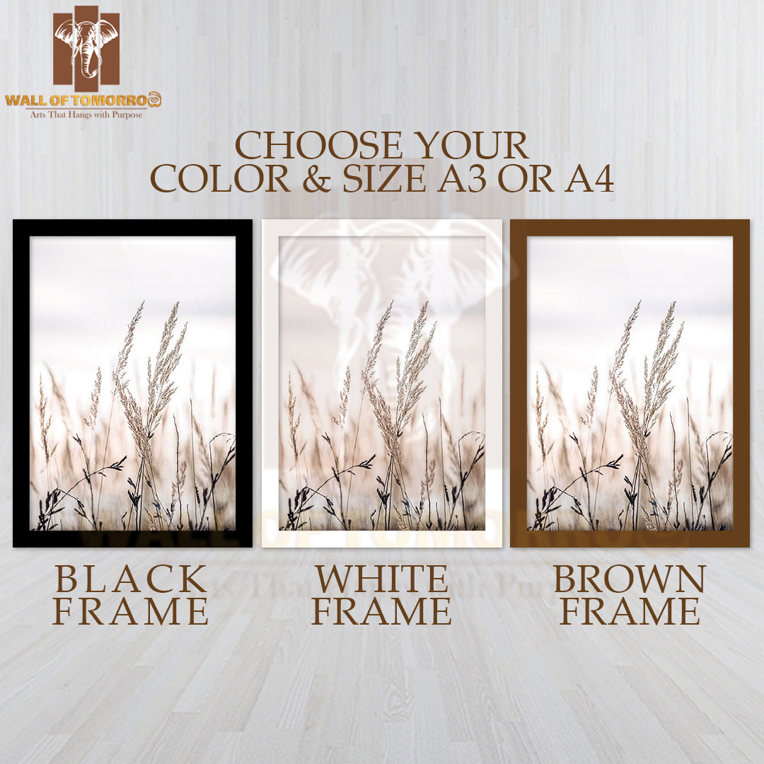 Sunset In the Field High Quality Glass Frame Wall Décor