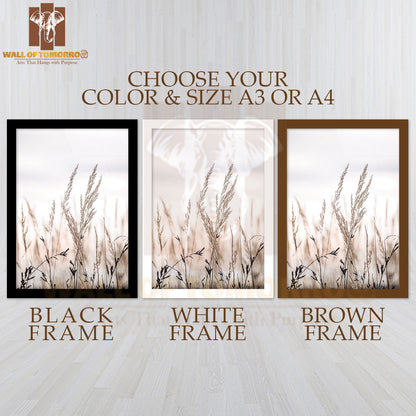 Sunset In the Field High Quality Glass Frame Wall Décor