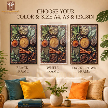 Sri Lankan Spice Kitchen High Quality Glass Frame Wall Décor