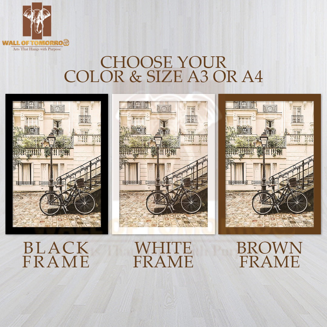 Life In Paris France High Quality Glass Frame Wall Décor