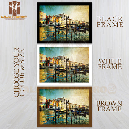 Amazing Venice Artwork in Painting High Quality Glass Frame Wall Décor