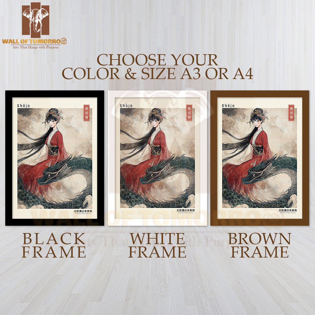 Shojo Japandi Art High Quality Glass Frame Wall Décor