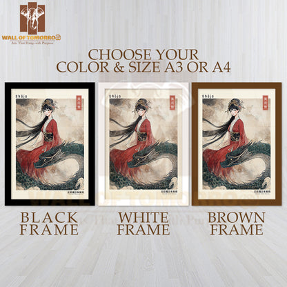 Shojo Japandi Art High Quality Glass Frame Wall Décor