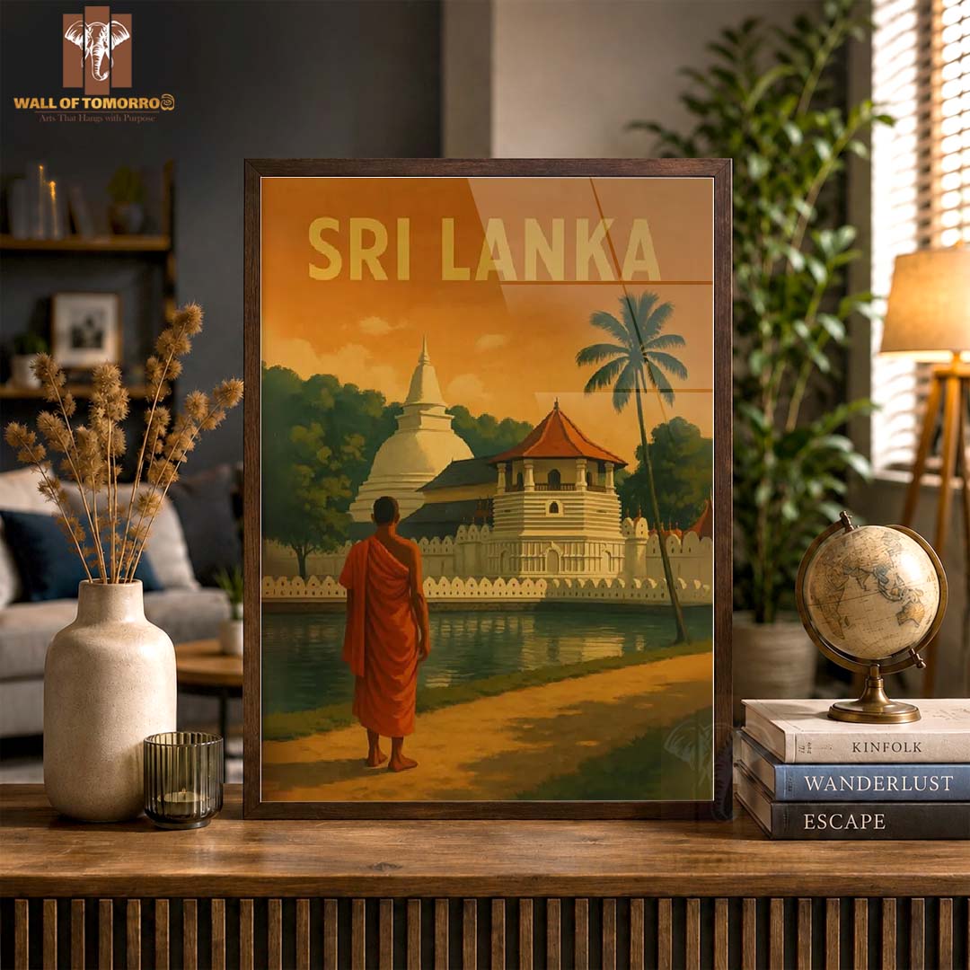 Traditional Sri Lanka Lanka Travel High Quality Glass Frame Wall Décor