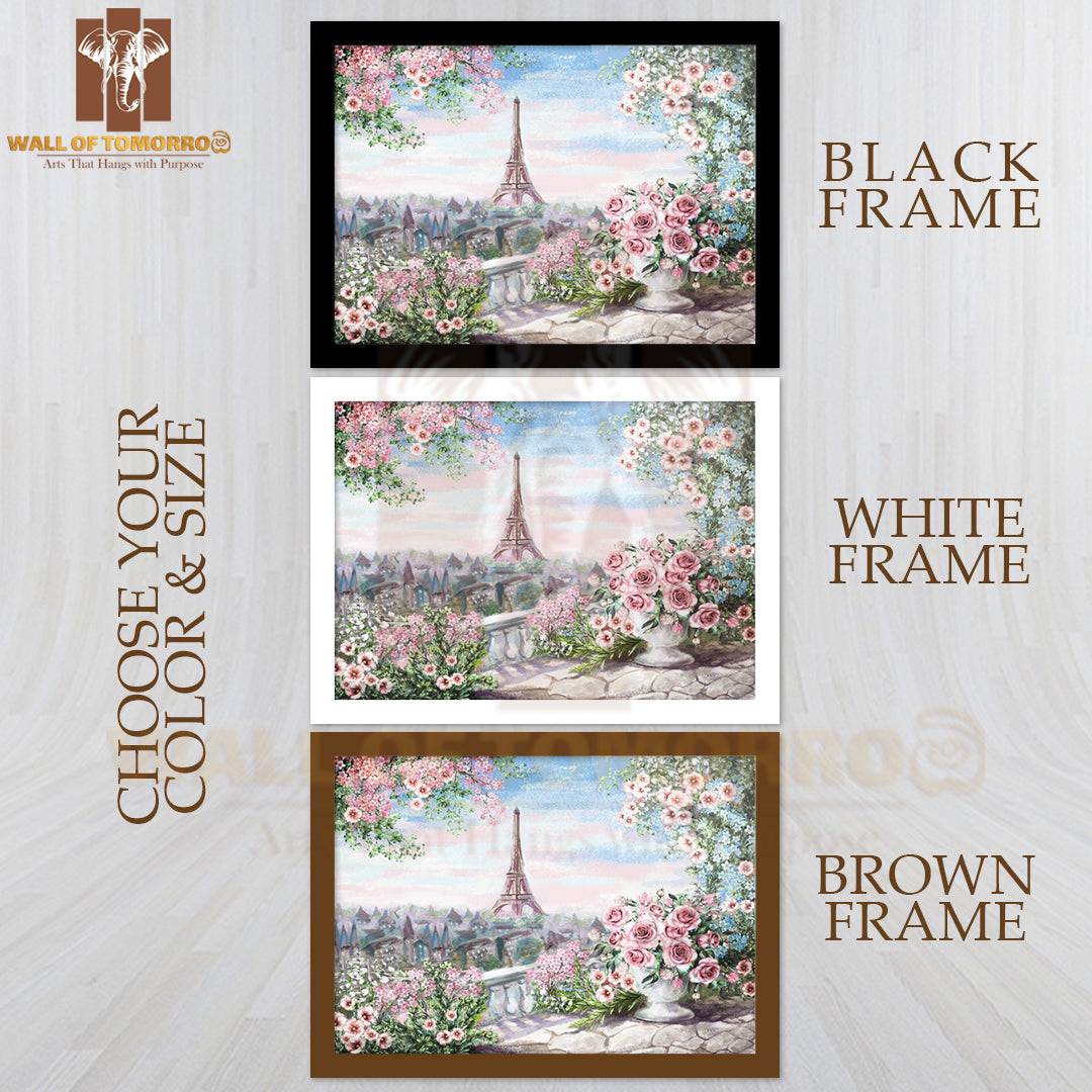Oil Painting, Summer in Paris, Eiffel Tower, France High Quality Unframed Poster Print & Waterproof Poster Print Wall Décor