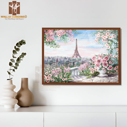 Oil Painting, Summer in Paris, Eiffel Tower, France High Quality Unframed Poster Print & Waterproof Poster Print Wall Décor