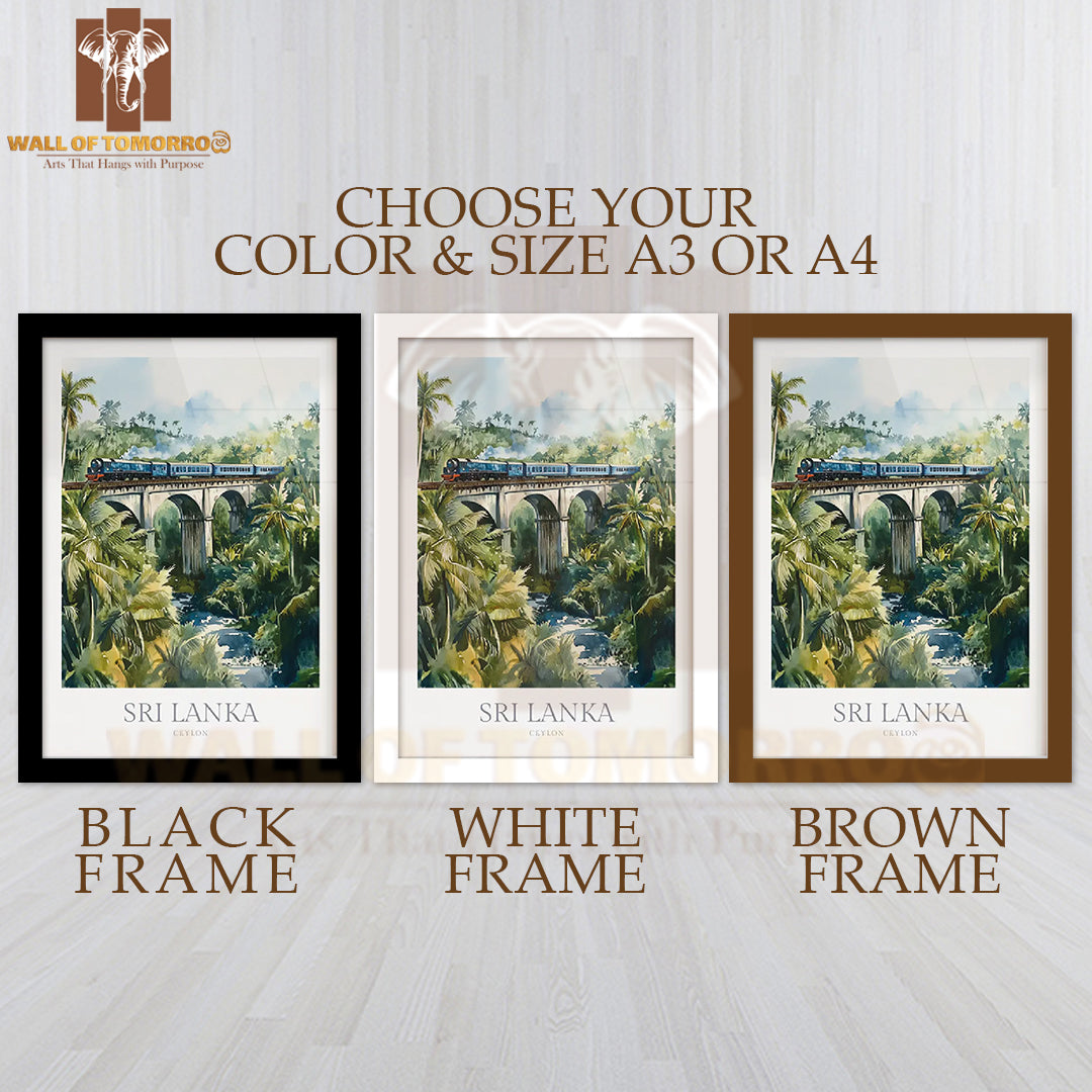 Ceylon, Sri Lanka Travel High Quality Glass Frame Wall Décor