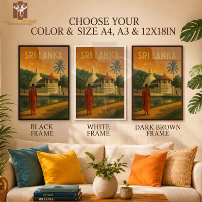 Traditional Sri Lanka Lanka Travel High Quality Glass Frame Wall Décor