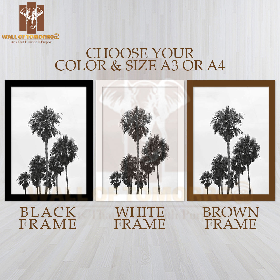 L.A Palm Trees High Quality Glass Frame Wall Décor