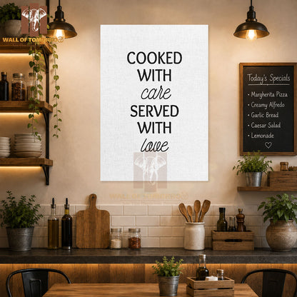 Cooked with Care, Served with Love Kitchen & Restaurant High Quality Unframed Poster Print & Waterproof Poster Print Wall Décor in Sri Lanka