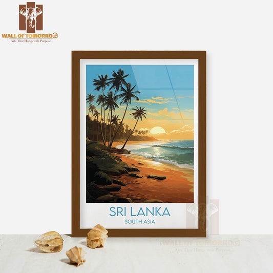 Indian Ocean, Sri Lanka, South Asia Travel High Quality Glass Frame Wall Décor