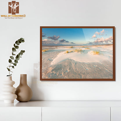 Sand Structures on Beach Under Blue Sky High Quality Unframed Poster Print & Waterproof Poster Print Wall Décor