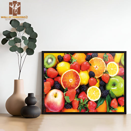 Juicy Fruits Variety Natural Nutrition High Quality Unframed Poster Print & Waterproof Poster Print Wall Décor