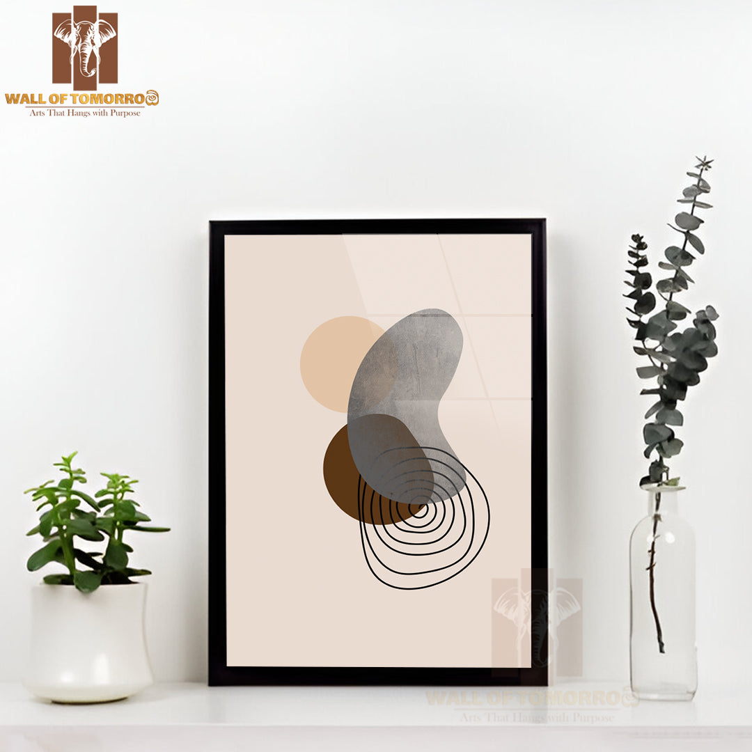 Abstract Illustration Featuring a Circle with a Spiral Design High Quality Glass Frame Wall Décors in Sri Lanka
