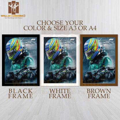 Eye-Catching F1 Sleek Race Sports High Quality Glass Frame Wall Décor