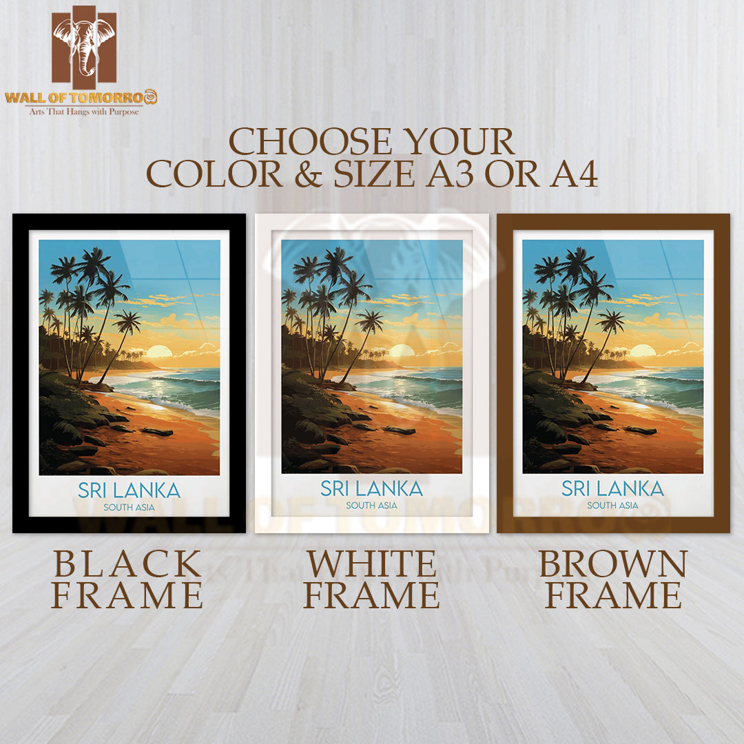 Indian Ocean, Sri Lanka, South Asia Travel High Quality Glass Frame Wall Décor