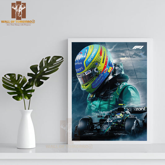 Eye-Catching F1 Sleek Race Sports High Quality Glass Frame Wall Décor
