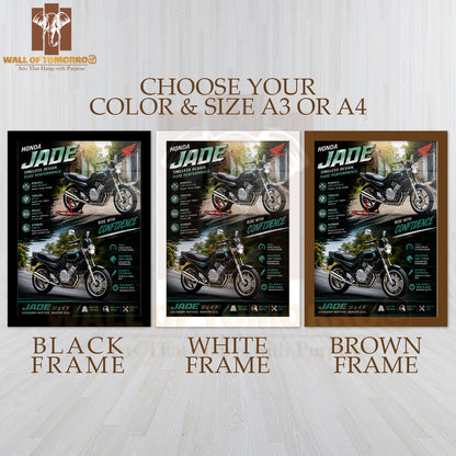 Honda Jade Bike High Quality Glass Frame Wall Décors in Sri Lanka
