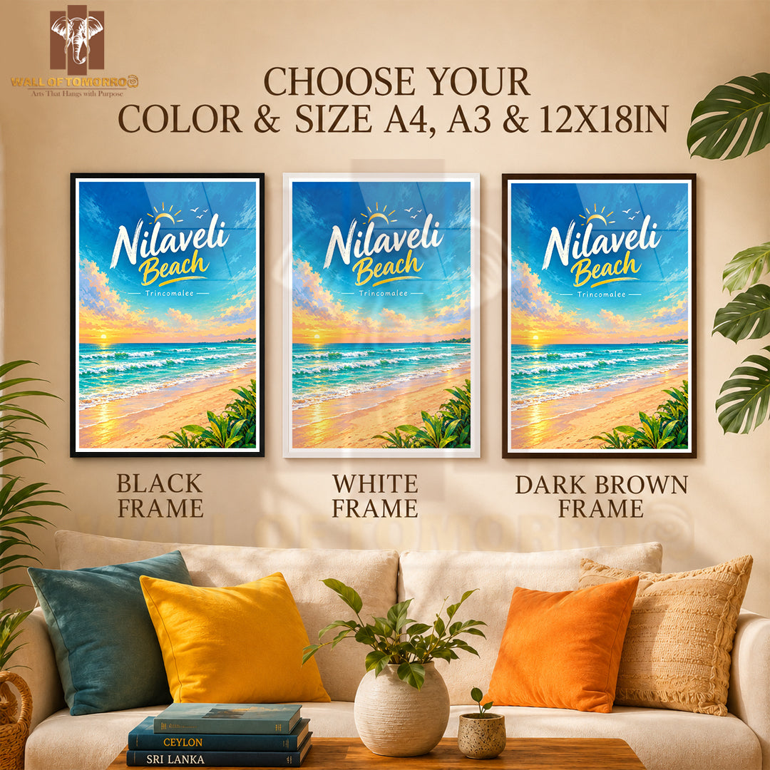 Nilaveli Beach, Trincomalee Sri Lanka Travel High Quality Glass Frame Wall Décor