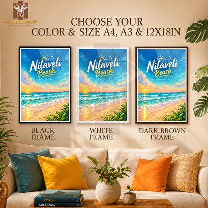 Nilaveli Beach, Trincomalee Sri Lanka Travel High Quality Glass Frame Wall Décor