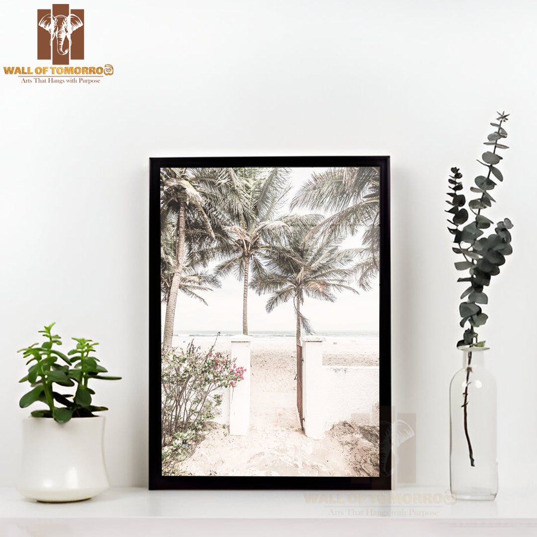 Gambia Beach Faded Photograph High Quality Glass Frame Wall Décor