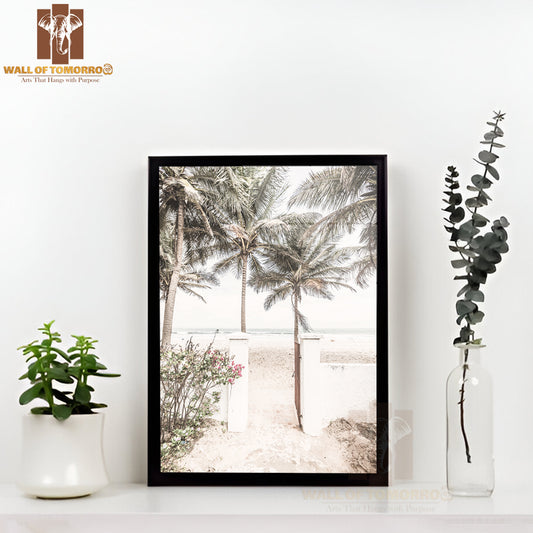 Gambia Beach Faded Photograph High Quality Glass Frame Wall Décor