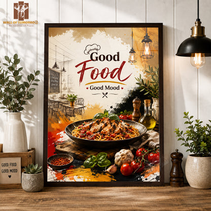 Good food, good mood Kitchen & Restaurant High Quality Glass Frame Wall Décors in Sri Lanka
