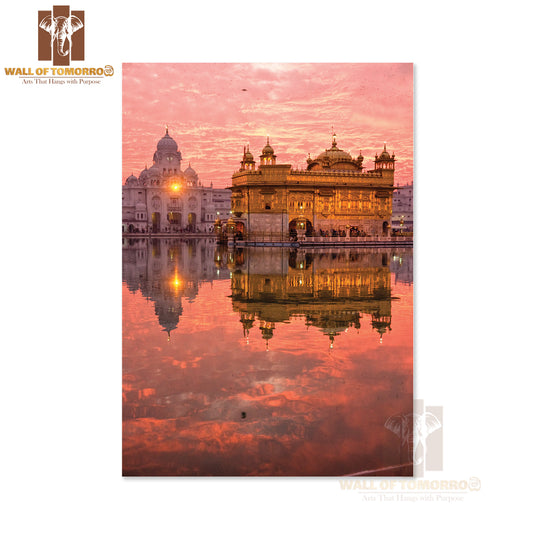 Golden Temple at Sunset, Amritsar, Punjab, India High Quality Unframed Poster Print & Waterproof Poster Print Wall Décor