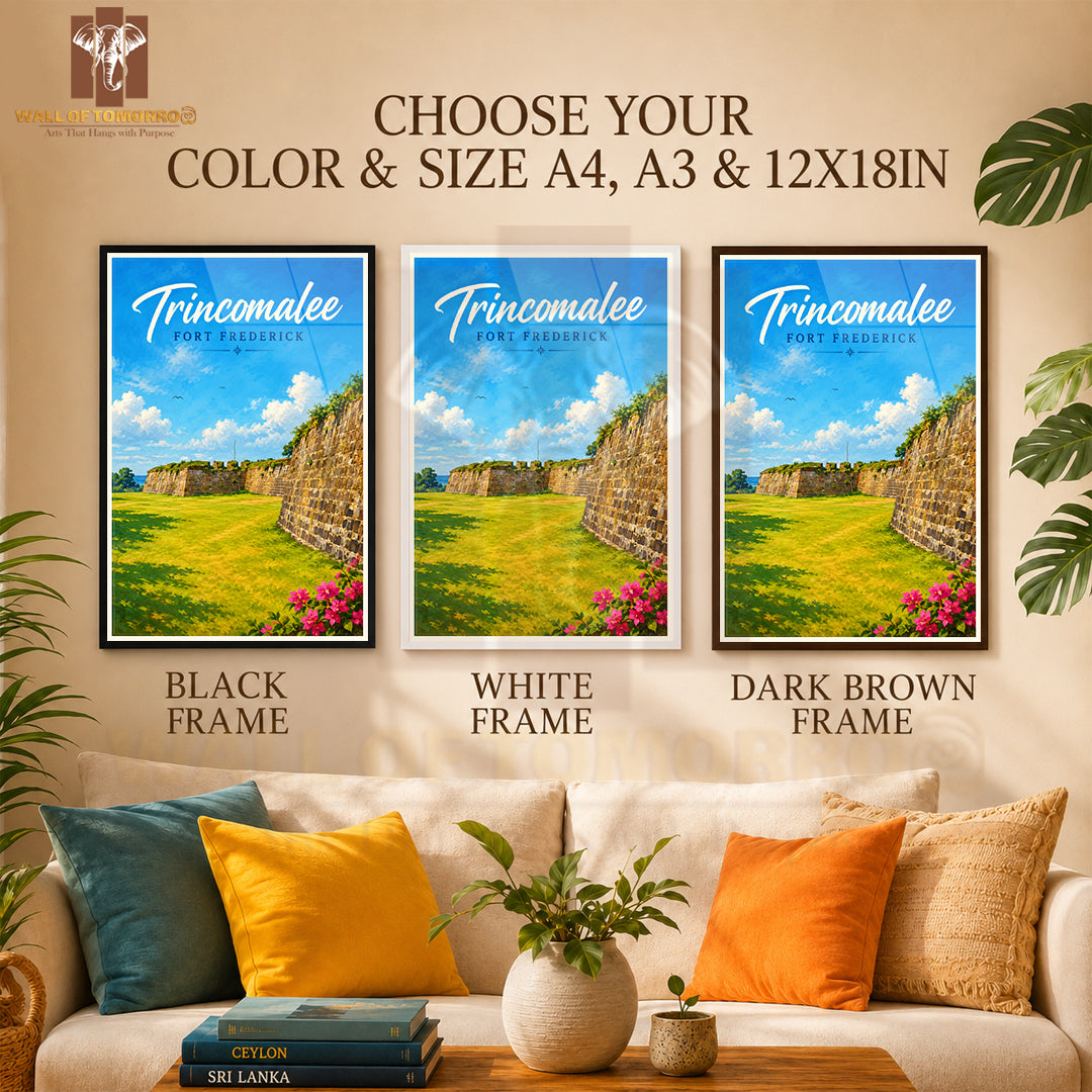 Trincomalee Fort Frederick Sri Lanka Travel High Quality Glass Frame Wall Décor