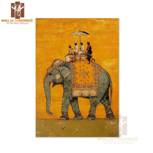 Vintage Painting of a Richly Decorated Gray Elephant Animals High Quality Unframed Poster Print & Laminated Poster Print Wall Décor in Sri Lanka
