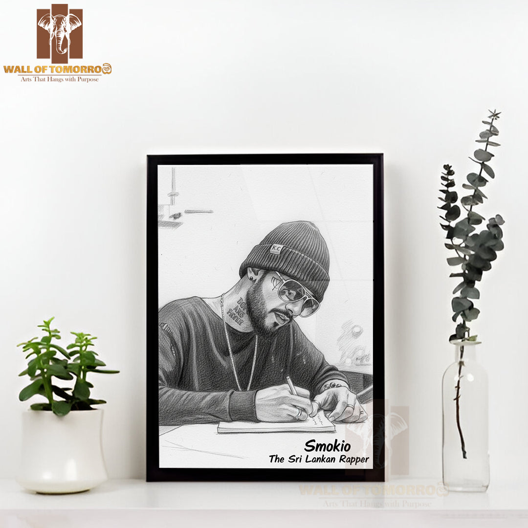 Sri Lankan Rap Star - Smokio High Quality Glass Frame Wall Décor