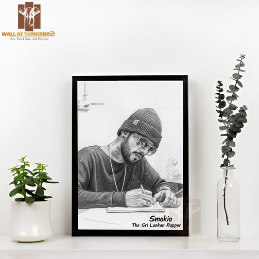 Sri Lankan Rap Star - Smokio High Quality Glass Frame Wall Décor