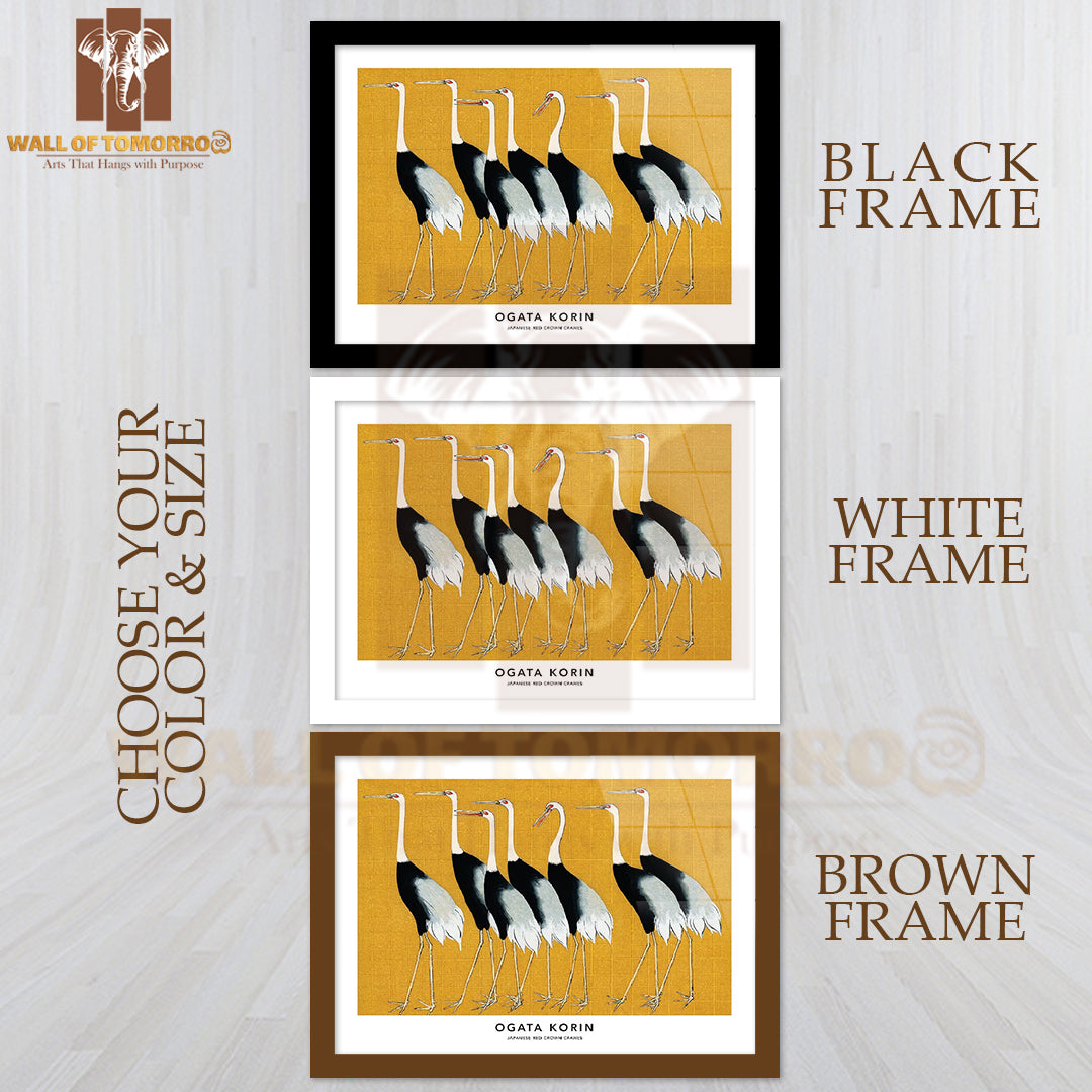 Red Crown Crane By Ogata Korin High Quality Glass Frame Wall Décor