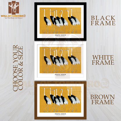 Red Crown Crane By Ogata Korin High Quality Glass Frame Wall Décor