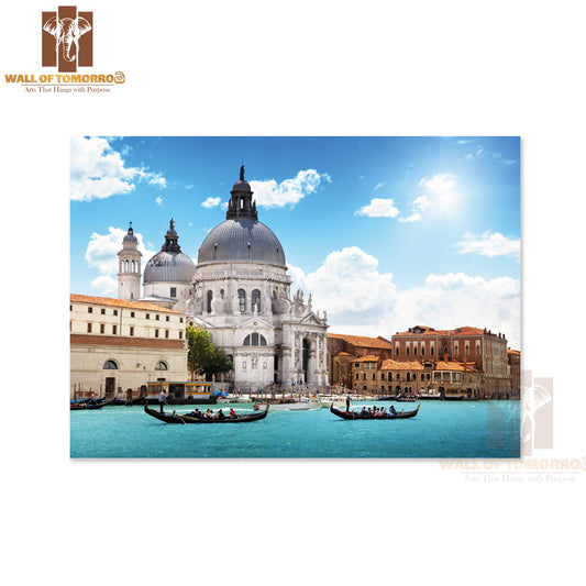 Grand Canal and Basilica Santa Maria Della Salute, Venice, Italy High Quality Unframed Poster Print & Waterproof Poster Print Wall Décor
