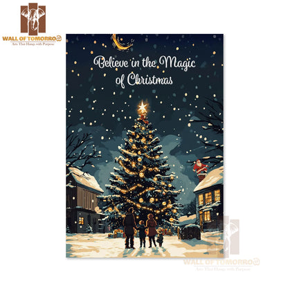 Christmas Tree Magic Holiday Village Quote High Quality Unframed Poster Print & Waterproof Poster Print Wall Décor