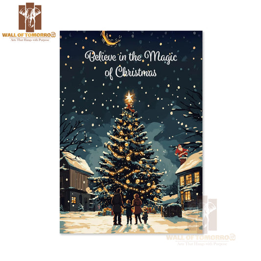 Christmas Tree Magic Holiday Village Quote High Quality Unframed Poster Print & Waterproof Poster Print Wall Décor