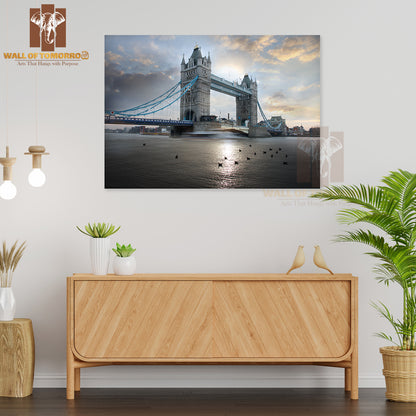 Tower Bridge During Evening, London, UK High Quality Unframed Poster Print & Waterproof Poster Print Wall Décor