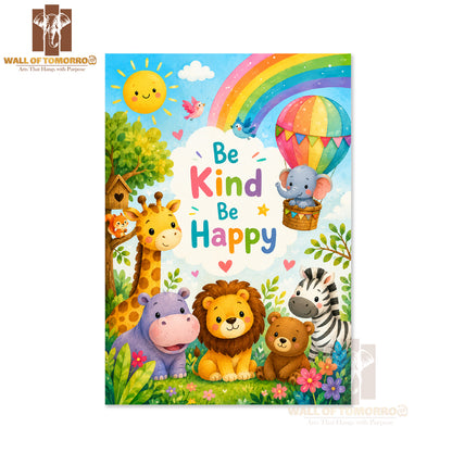 Be Kind Be Happy Kids High Quality Unframed Poster Print & Waterproof Poster Print Wall Décor