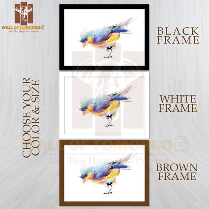 Watercolor Drawing of Cute Bird High Quality Unframed Poster Print & Waterproof Poster Print Wall Décor